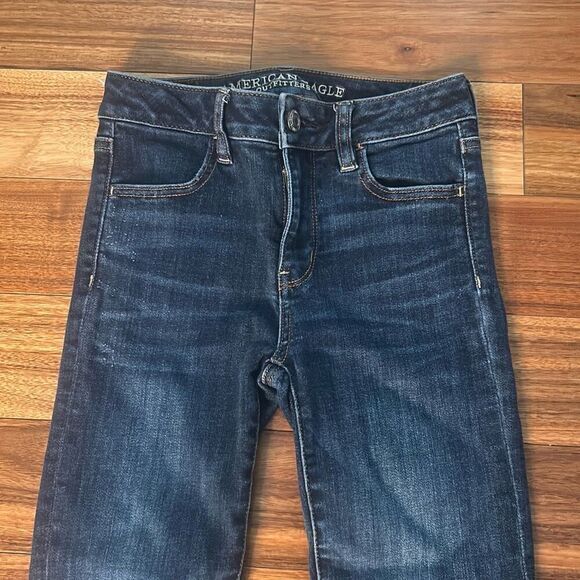 American eagle super super stretch hi rise jegging boot jeans woman's sz 0 short - Picture 2 of 9